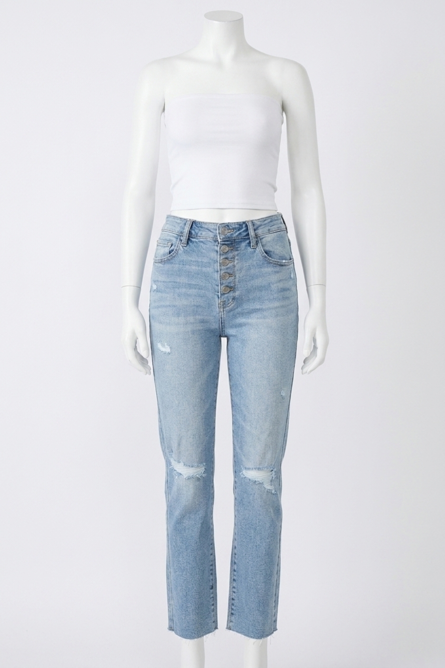 NEW HIDDEN tracey destroy high rise jeans in medium wash